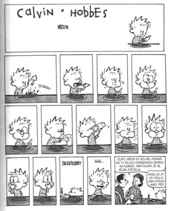 Calvin a Hobbes: Vědecký pokrok dělá „žbuch!"
