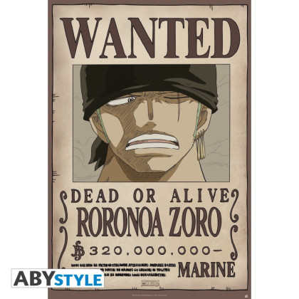 Hledaný Zoro plakát One Piece