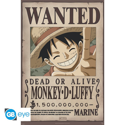 Hledaný Luffy plakát One Piece