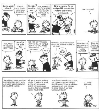 Calvin a Hobbes: Vědecký pokrok dělá „žbuch!"