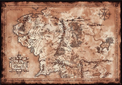 Plakát Pán prstenů - mapa
