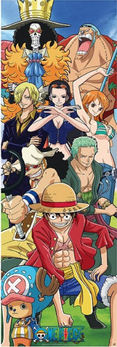 Plakát na dveře s hrdiny z One Piece
